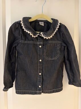 OshKosh B'gosh Dark Denim Jacket with Lace Collar